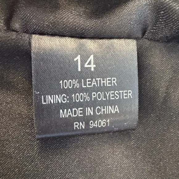 Pamela Dennis Black Leather Collarless Jacket - Picture 8 of 9